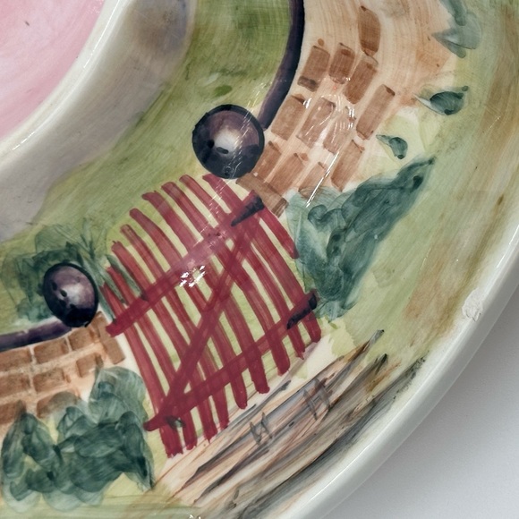 Michal Sparks China Chips & Dip Serving Tray Estate of Mind Design Round - Picture 12 of 16